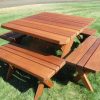 Square Picnic Table with Four Benches - Image 2